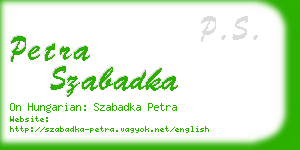 petra szabadka business card